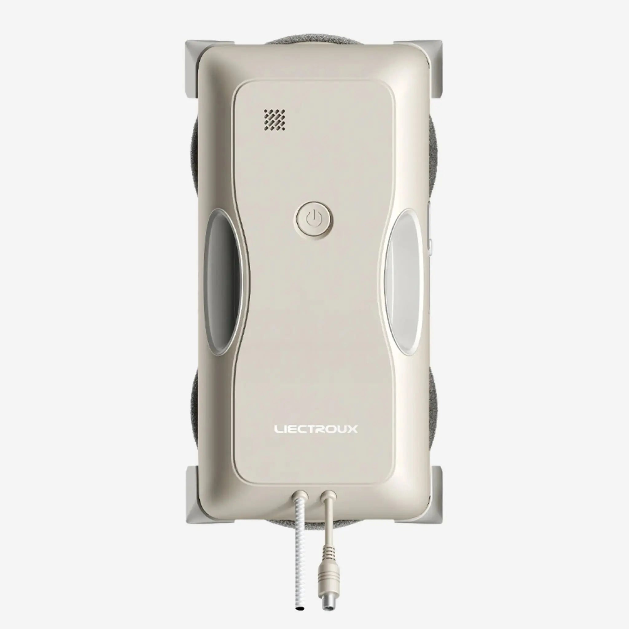 Liectroux G8 fönsterputsrobot framifrån med kompakt design, dubbelspray och roterande rengöringsdukar.