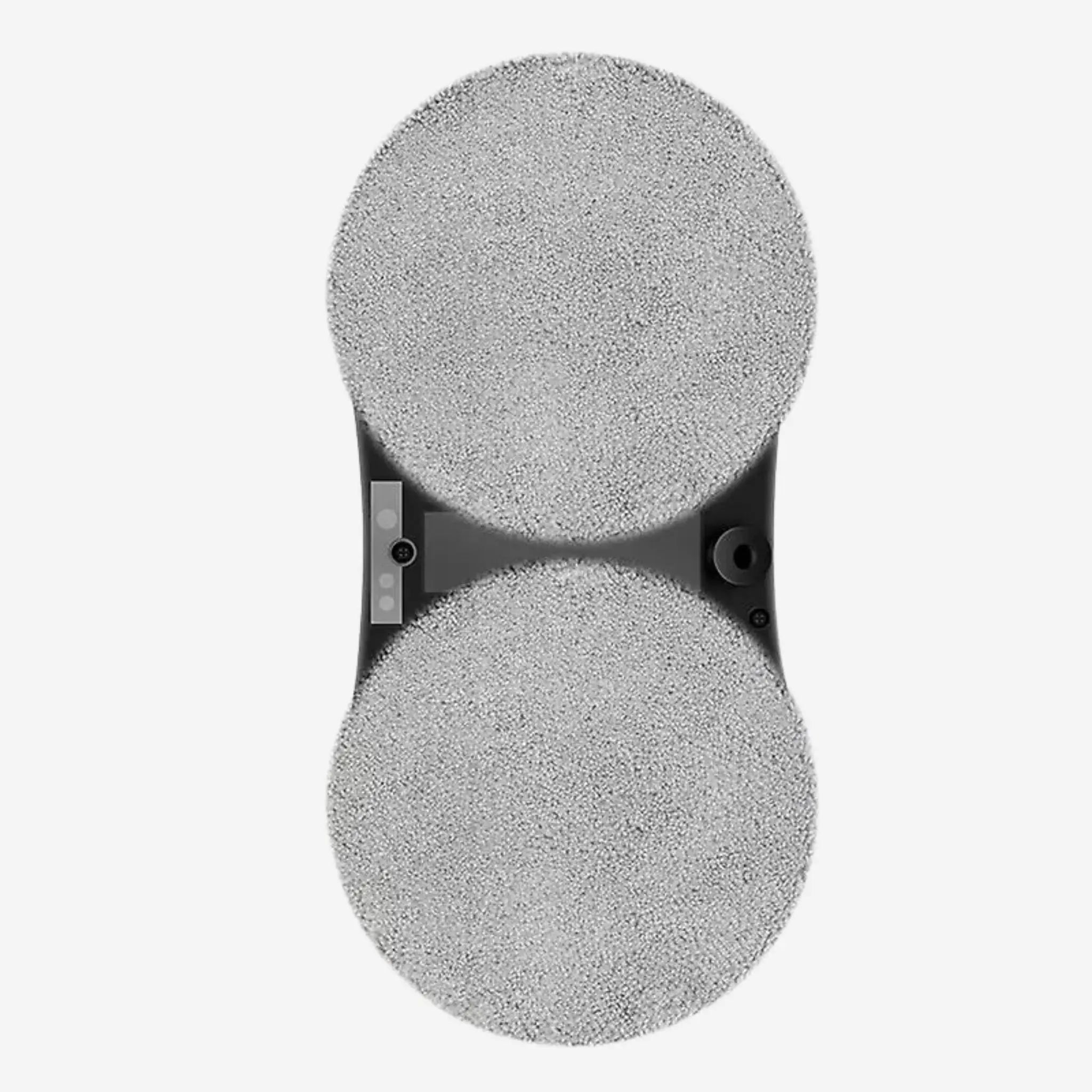 Undersida av fönsterputsrobot HCR-10 med dubbla roterande mikrofiberpads för jämn och effektiv rengöring.
