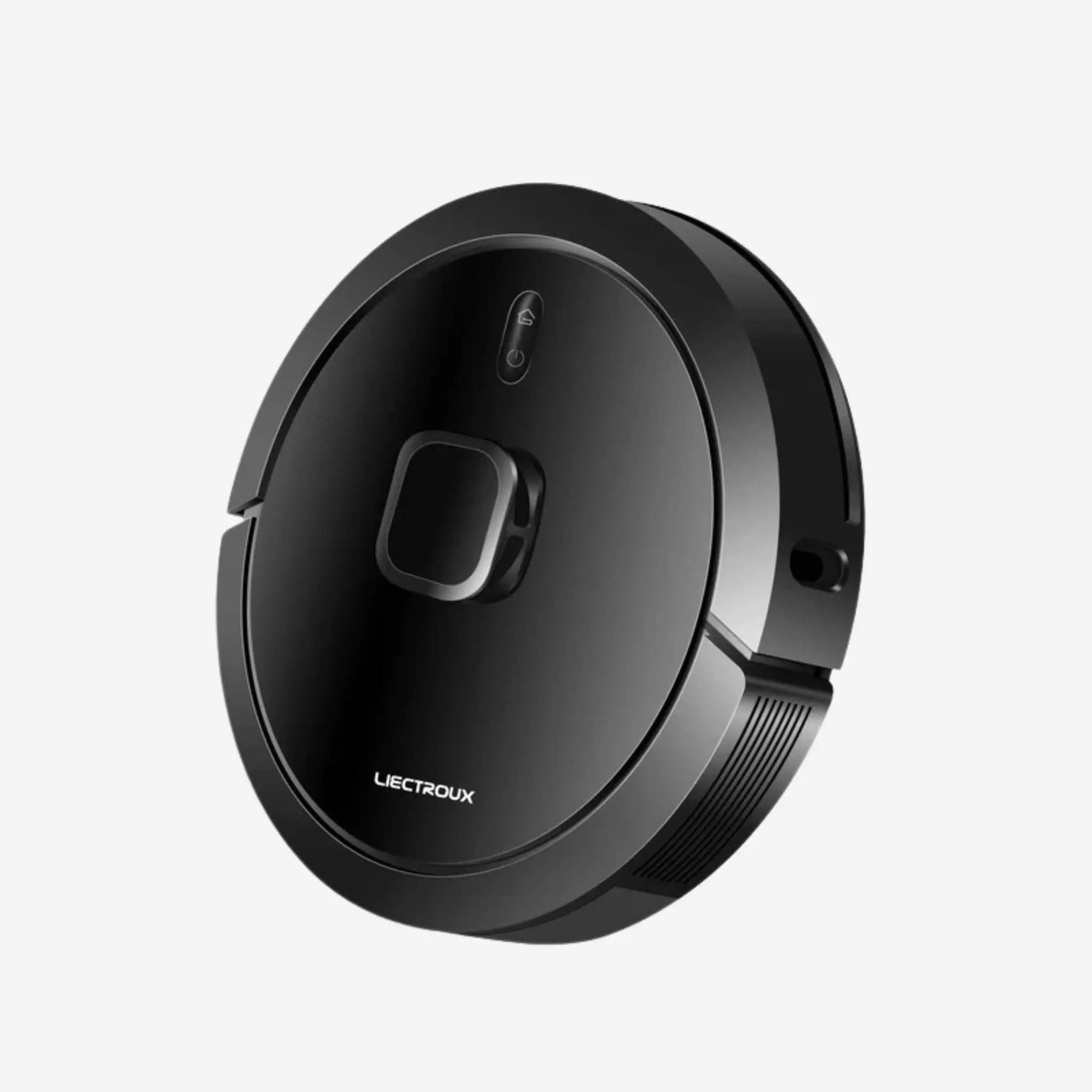 Robotdammsugare G7 i svart design sedd från sidan med låg profil för rengöring under möbler