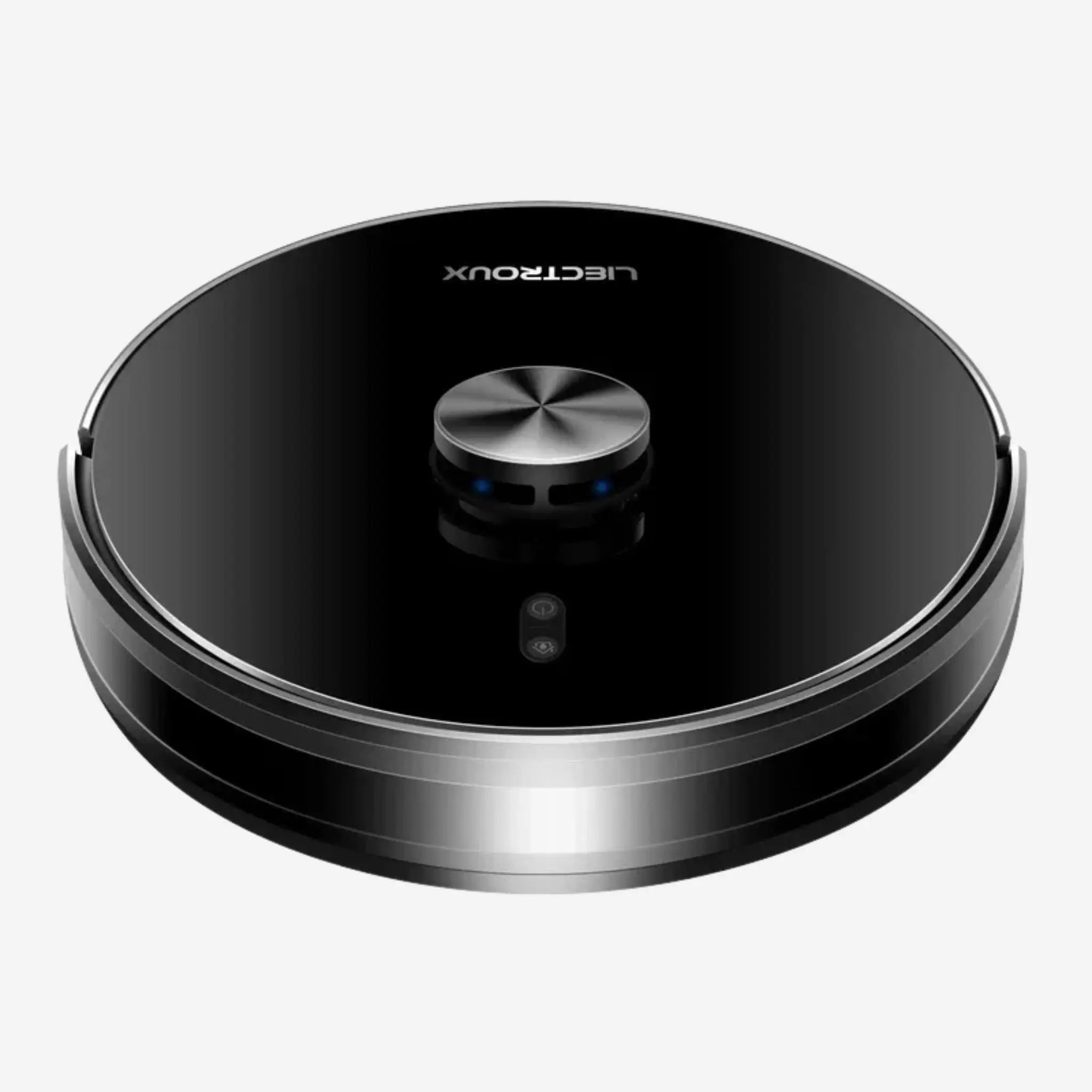 Detaljbild av lasersensorn på robotdammsugare X6 för exakt navigering.