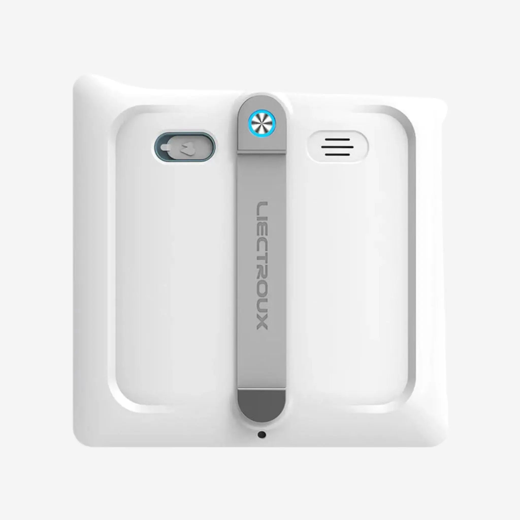 Toppvy av fönsterputsrobot S9 från Liectroux med kontrollknapp och slimmad design för effektiv fönsterputsning.